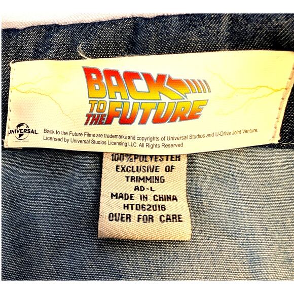 Back To The Future Shirt Mens L Blue Denim Snap Front Marty McFly Chambray - Picture 5 of 10